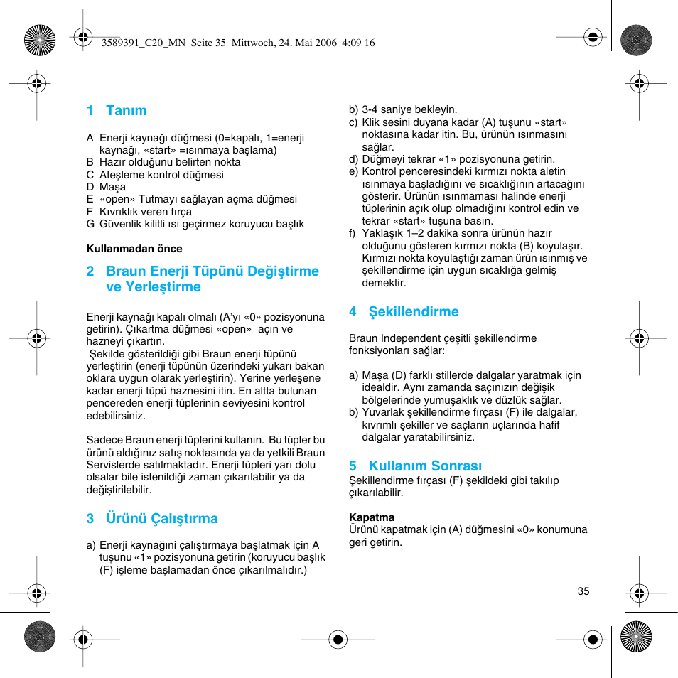 Braun C Club Cordless Styler User Manual | Page 34 / 45