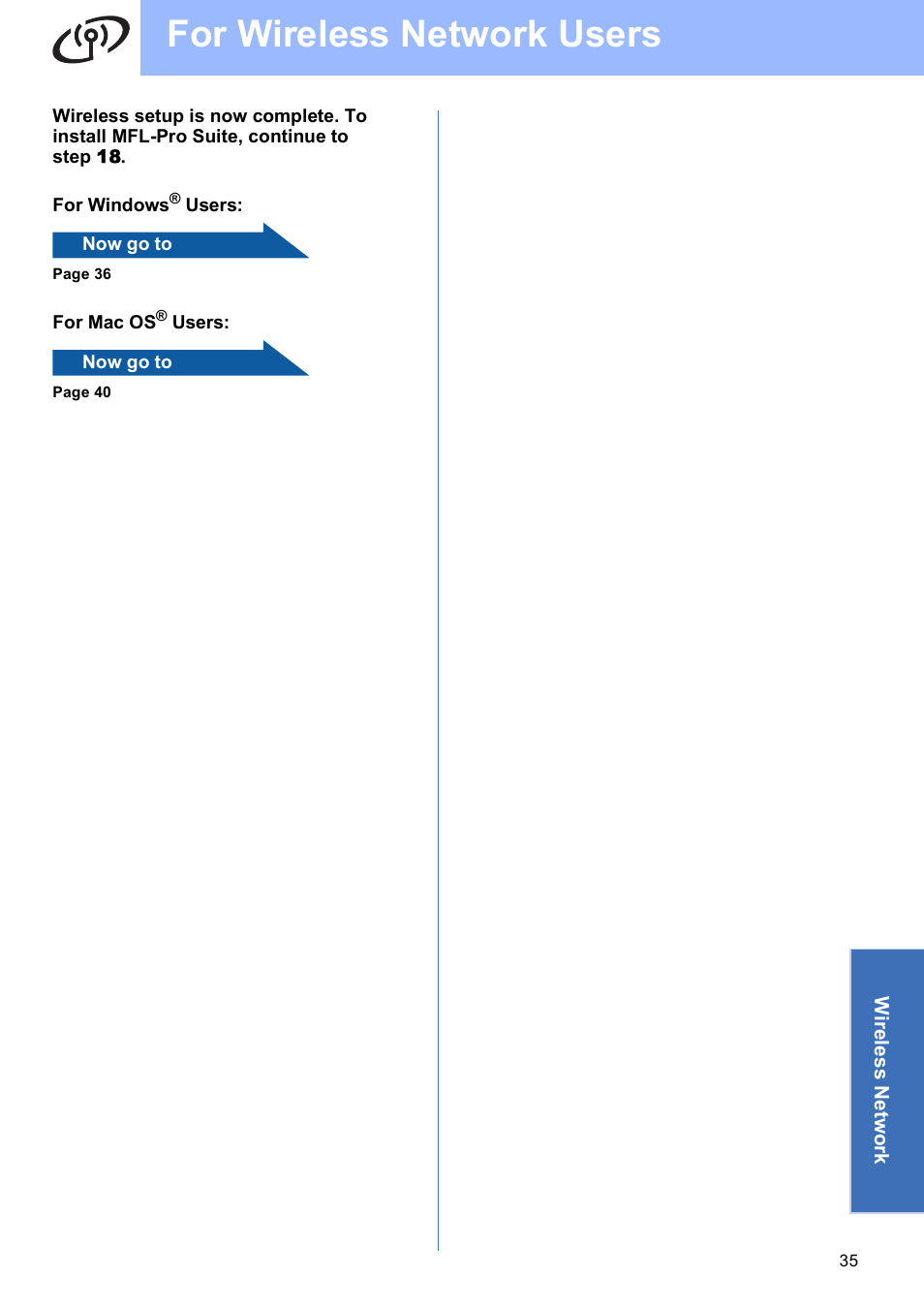 For wireless network users | Brother MFC-6490CW User Manual | Page 35 / 48