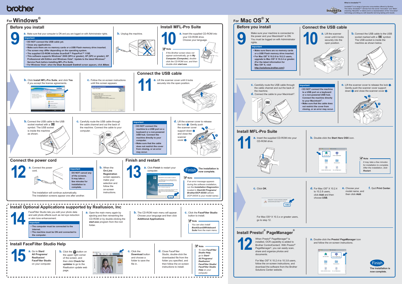 Windows, Mac os | Brother DCP-165C User Manual | Page 2 / 2