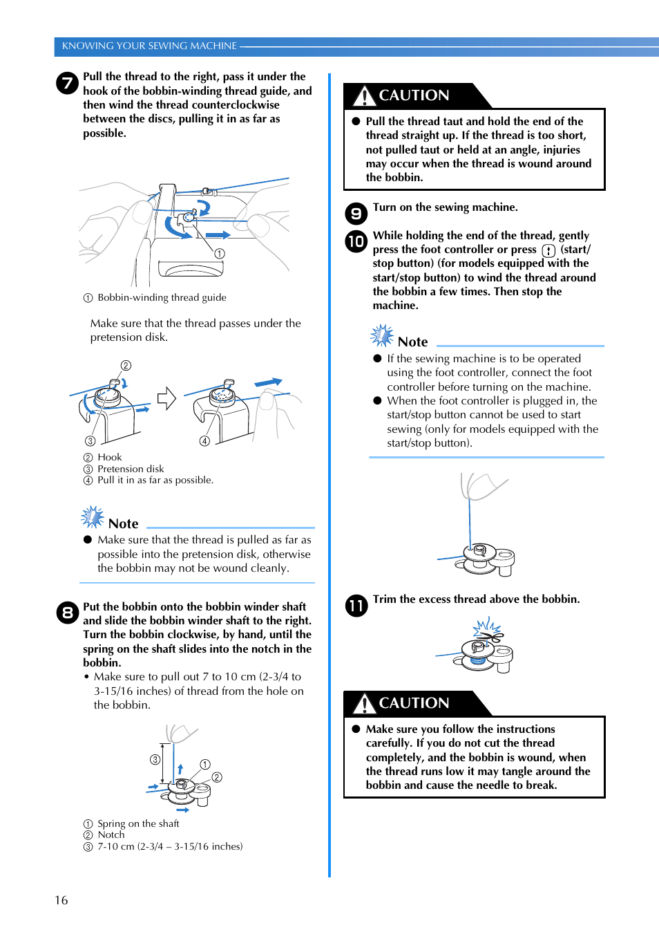 Caution | Brother CP-7500 User Manual | Page 18 / 100