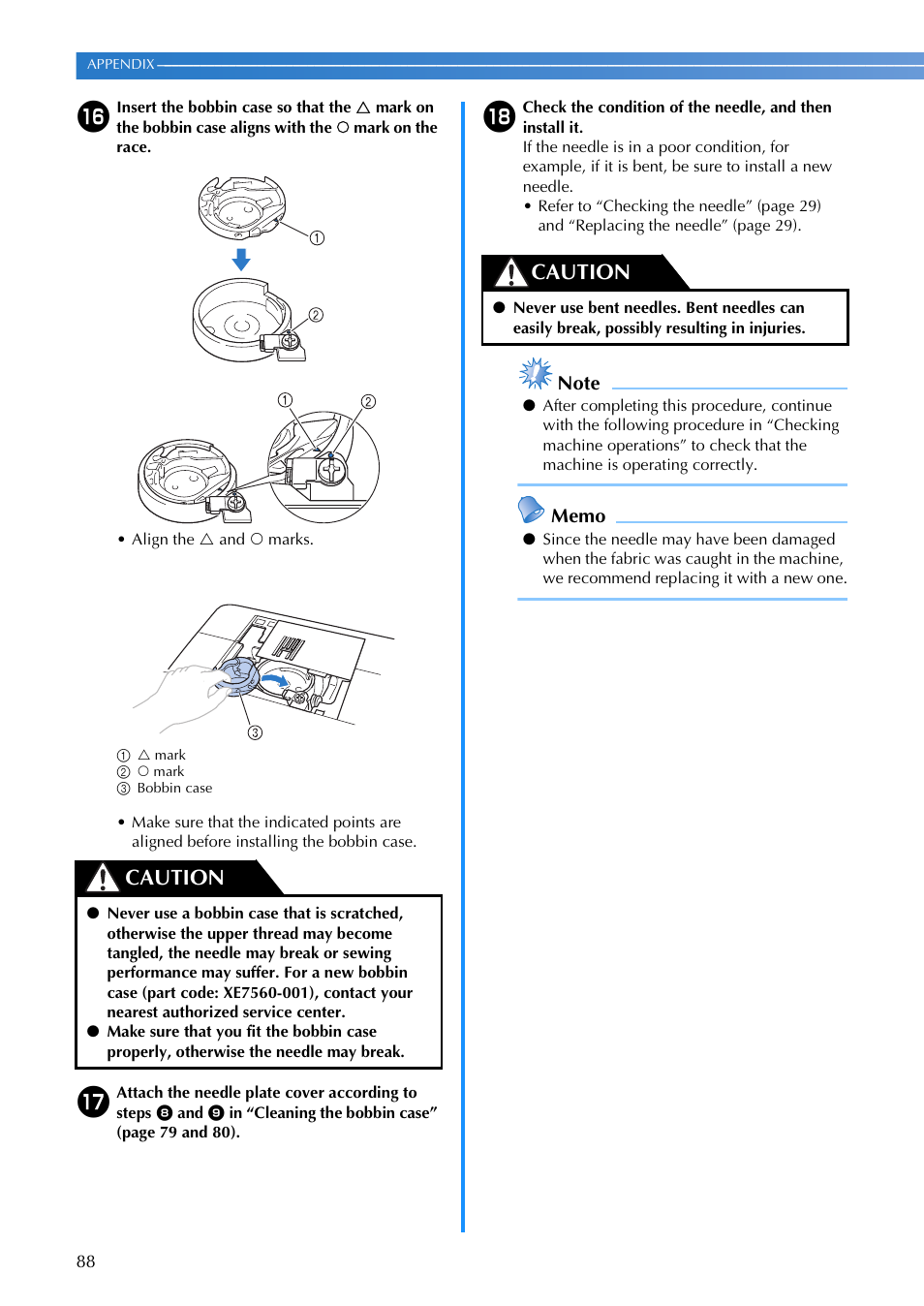 Caution | Brother CP-7500 User Manual | Page 90 / 100