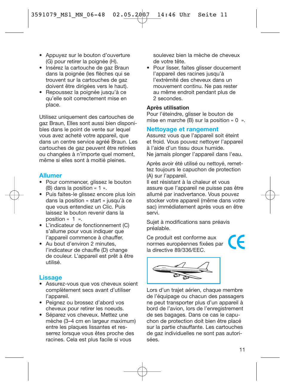 Braun MS1 smoothliner cordless User Manual | Page 11 / 43