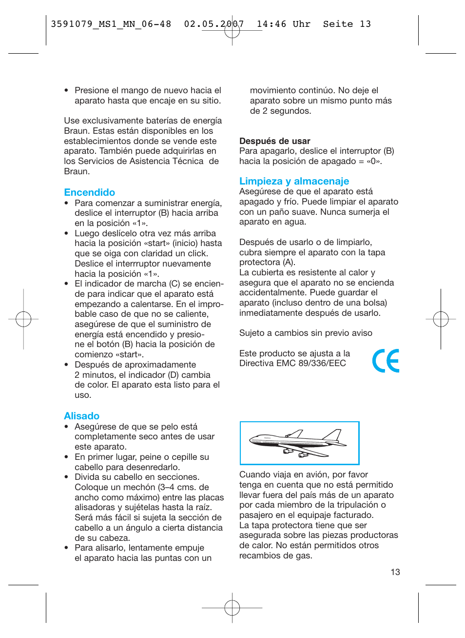 Braun MS1 smoothliner cordless User Manual | Page 13 / 43