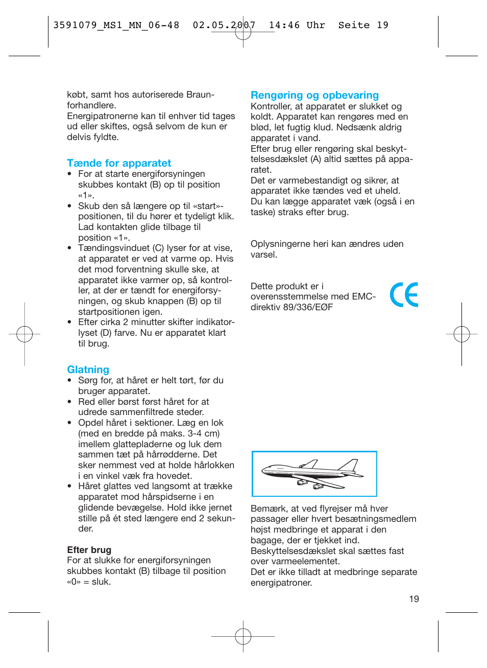 Braun MS1 smoothliner cordless User Manual | Page 19 / 43
