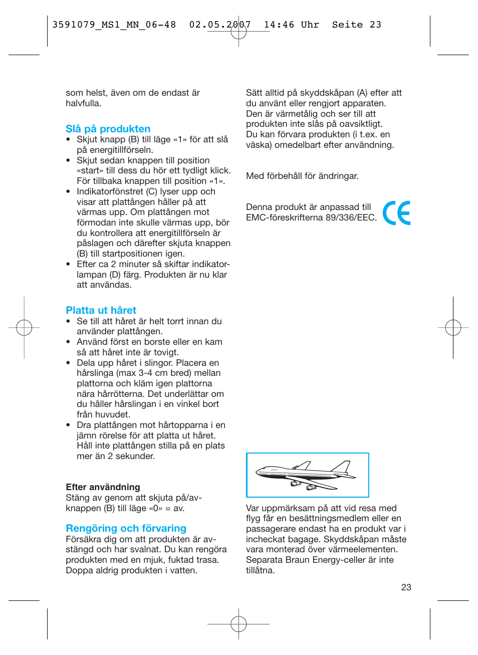 Braun MS1 smoothliner cordless User Manual | Page 23 / 43