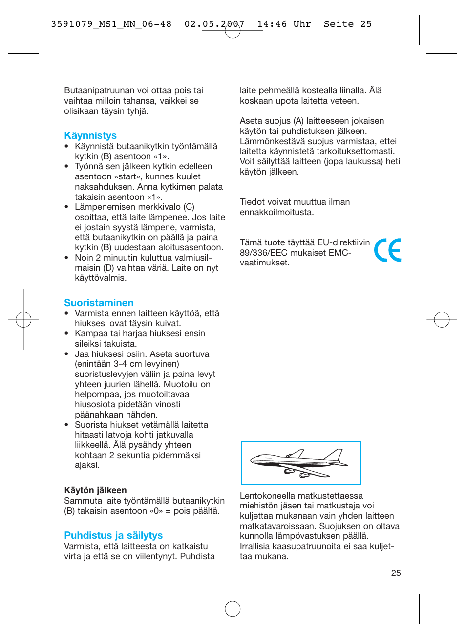 Braun MS1 smoothliner cordless User Manual | Page 25 / 43