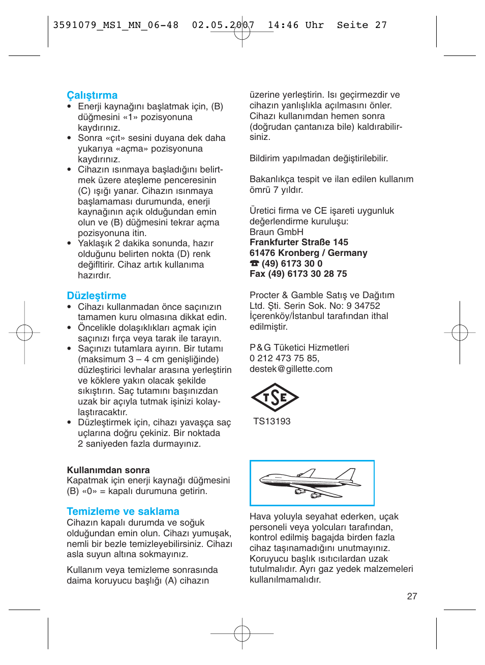 Braun MS1 smoothliner cordless User Manual | Page 27 / 43