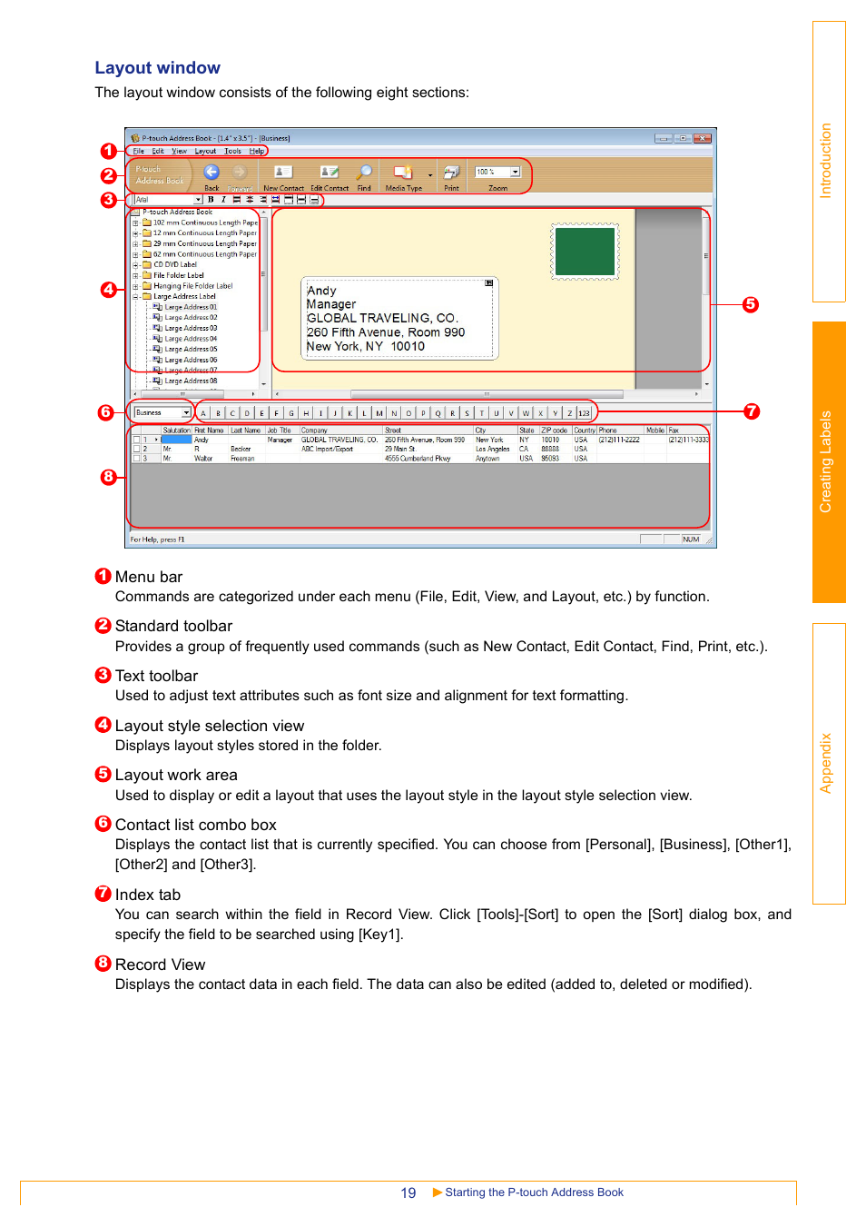 Layout window | Brother QL-1060N User Manual | Page 20 / 48