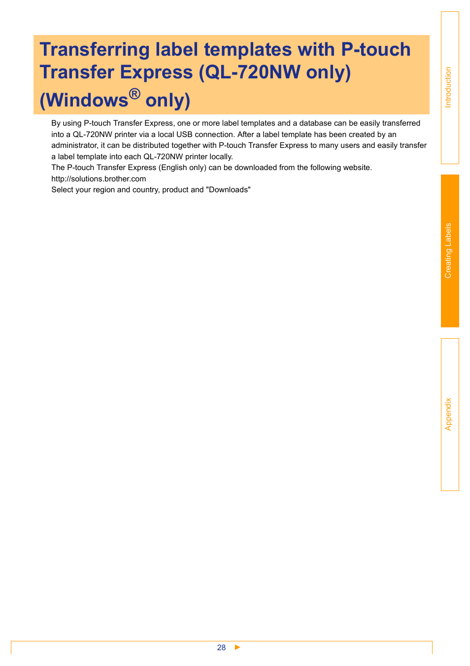 Ql-720nw only) (windows® only), Only) | Brother QL-1060N User Manual | Page 29 / 48