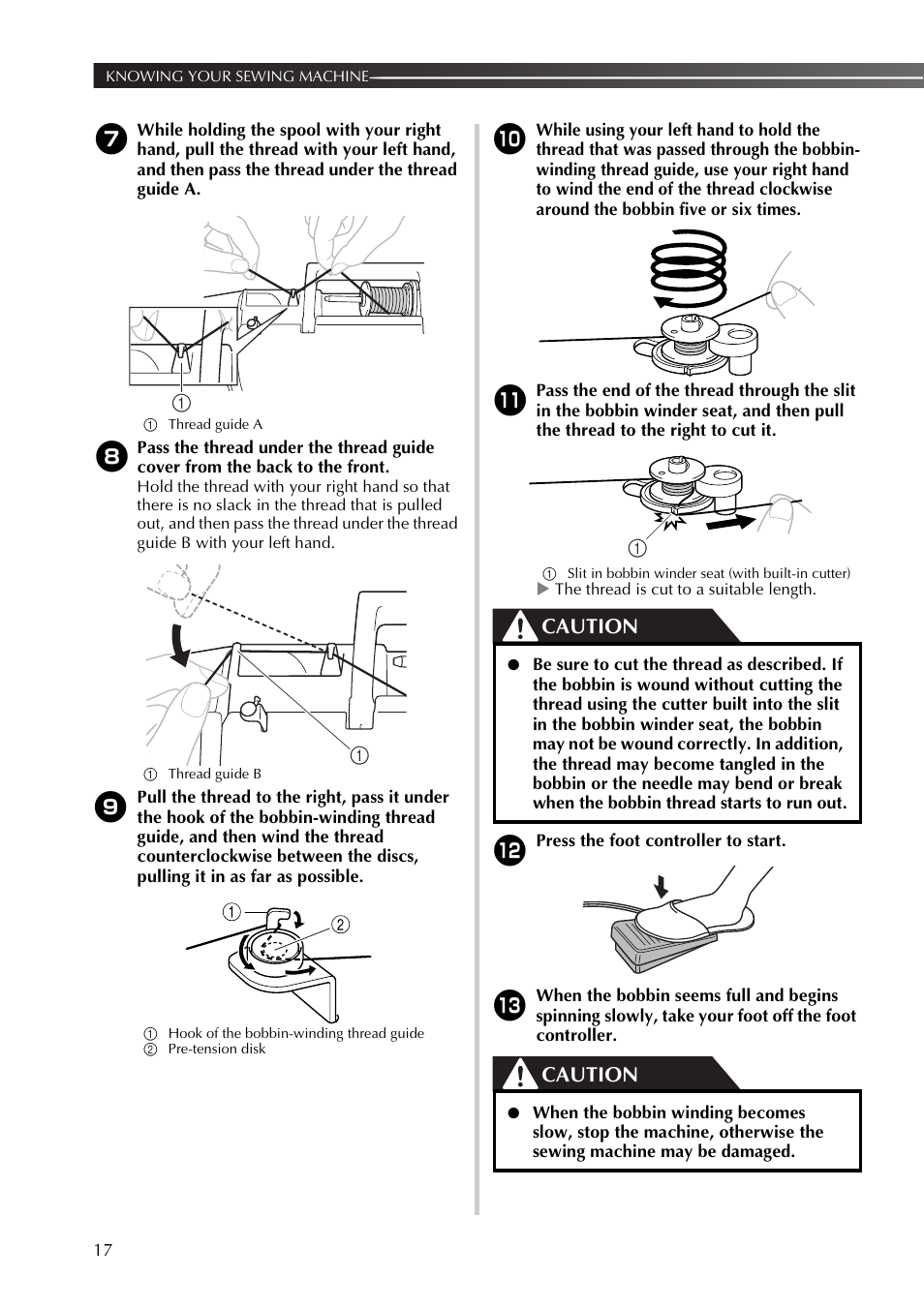Caution | Brother SB530T User Manual | Page 18 / 104