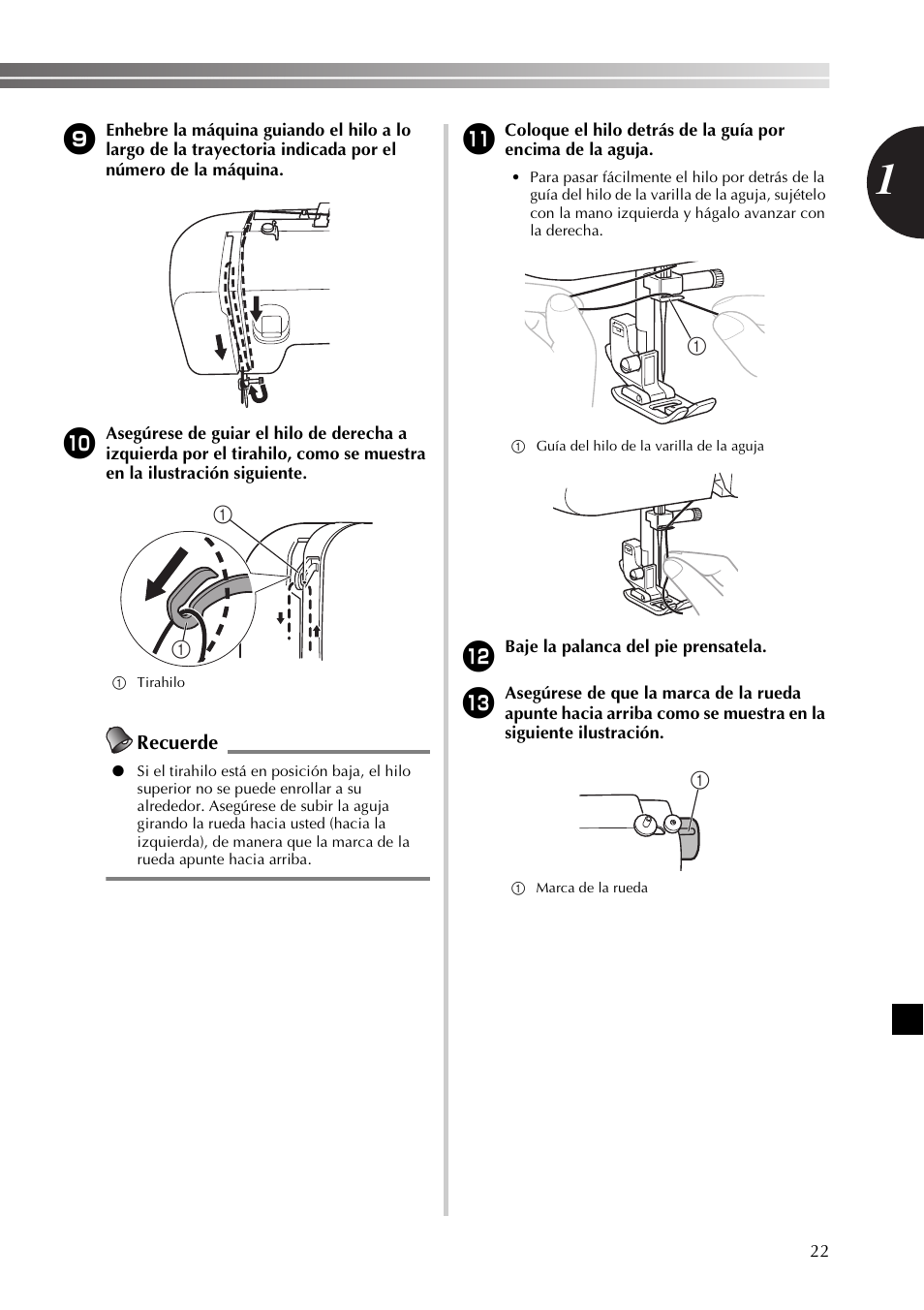 Recuerde | Brother SB530T User Manual | Page 73 / 104