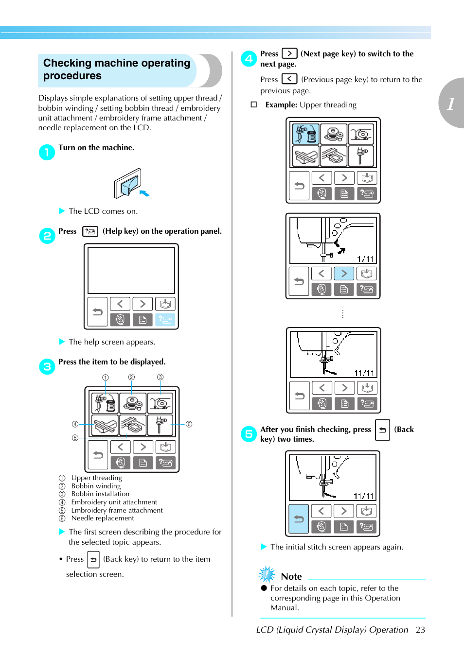 Checking machine operating procedures | Brother PE-770 User Manual | Page 25 / 88