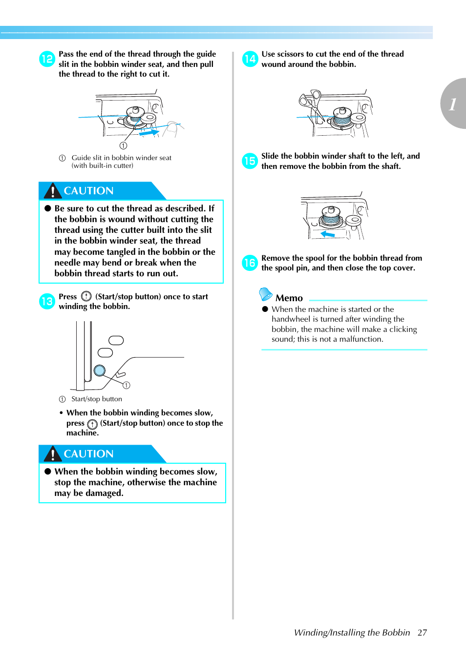 Caution | Brother PE-770 User Manual | Page 29 / 88