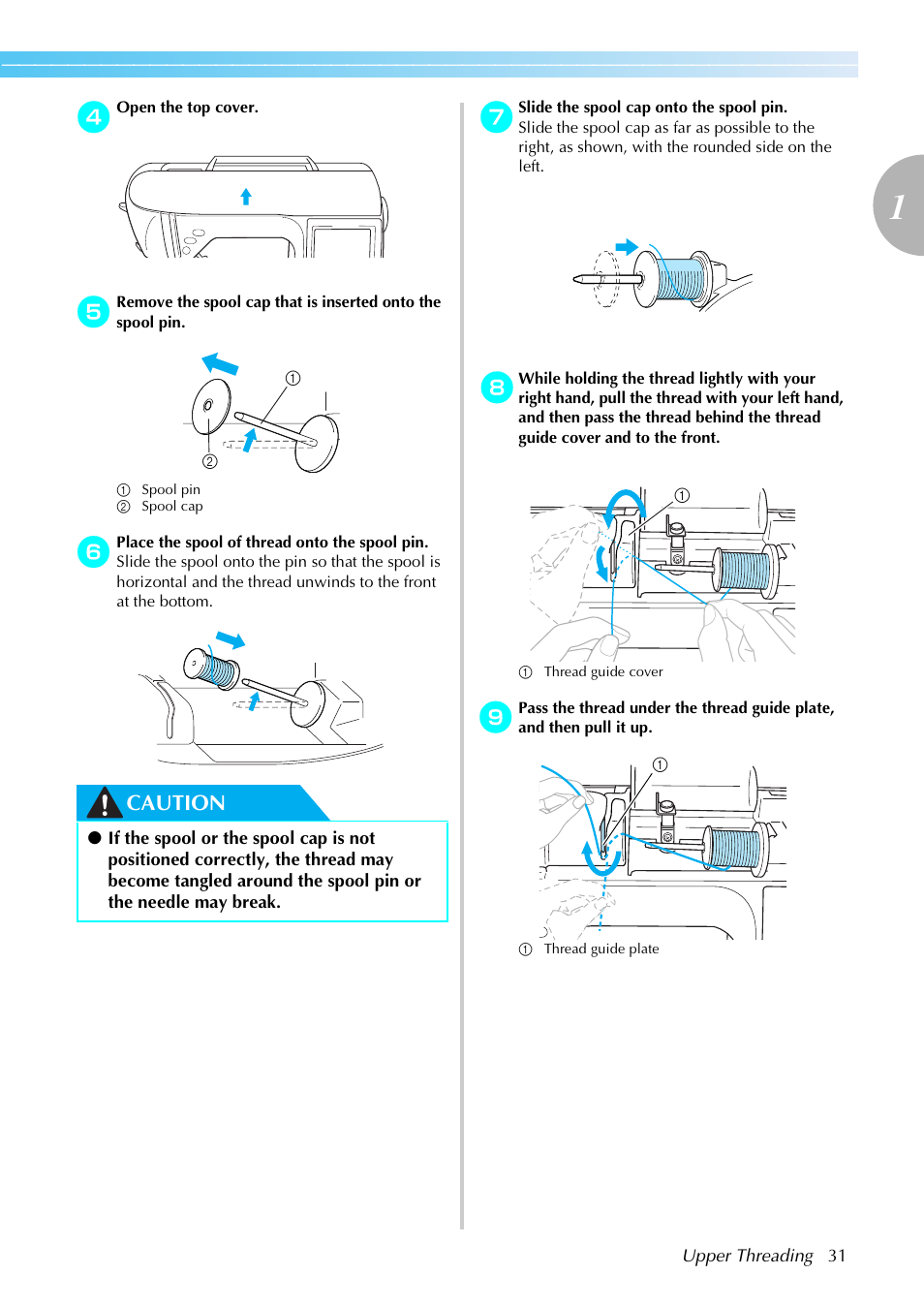 Caution | Brother PE-770 User Manual | Page 33 / 88