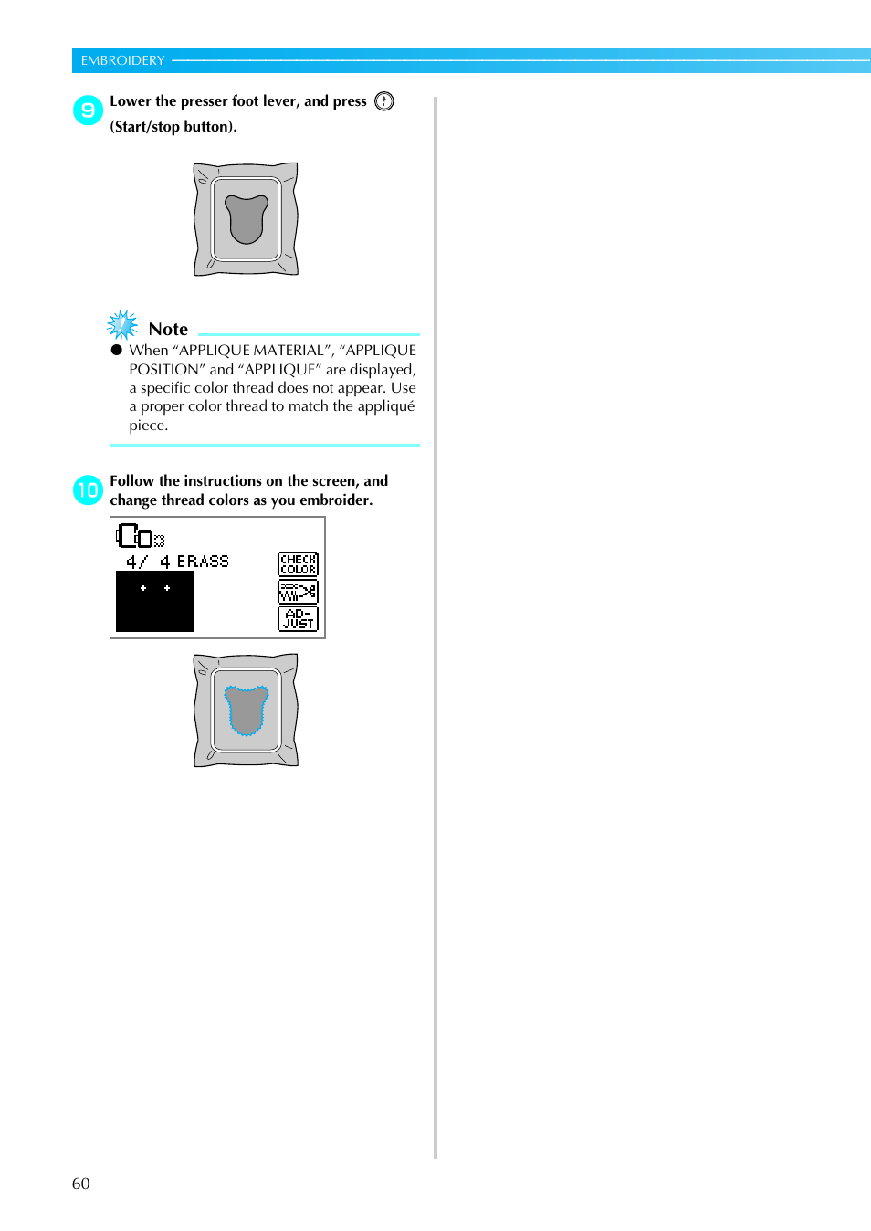 Brother PE-770 User Manual | Page 62 / 88