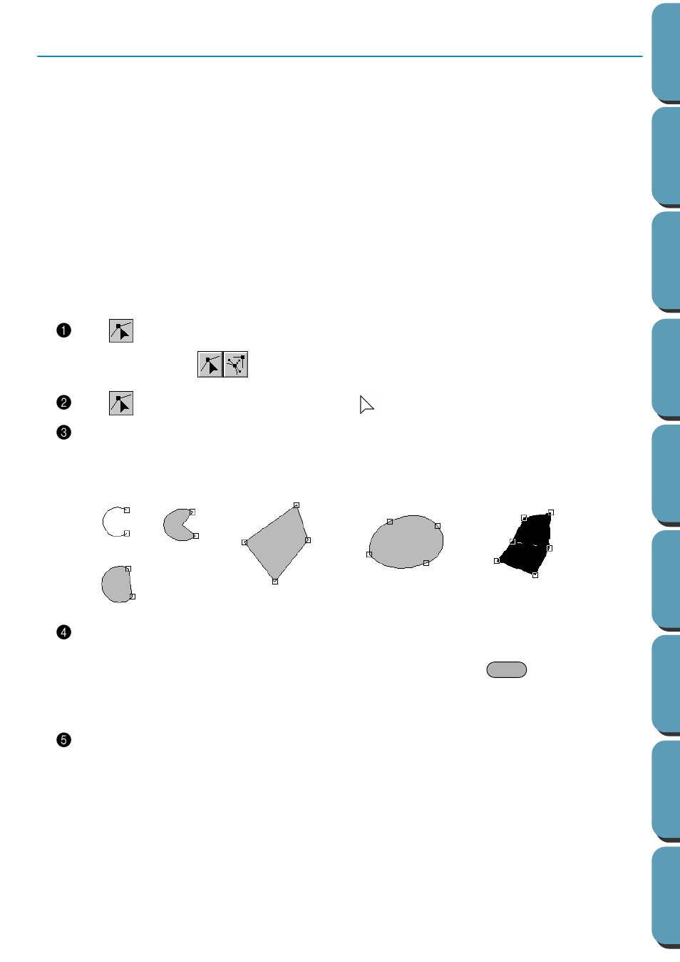 Point edit mode, Moving points, Moving points 1 | Brother PE-DESIGN Ver.432 User Manual | Page 115 / 224