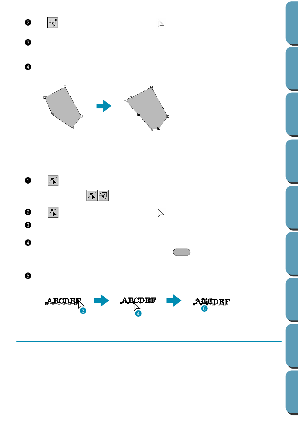 Selecting characters on a text pattern, Zoom mode, Selecting characters on a text pattern 1 | Brother PE-DESIGN Ver.432 User Manual | Page 118 / 224