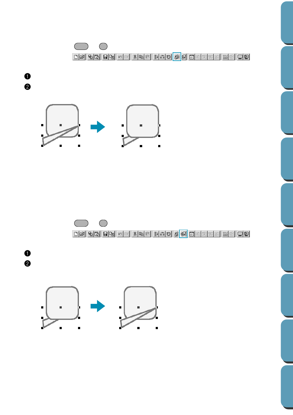 Sew first, Sew last, Sew first • sew last | Brother PE-DESIGN Ver.432 User Manual | Page 159 / 224
