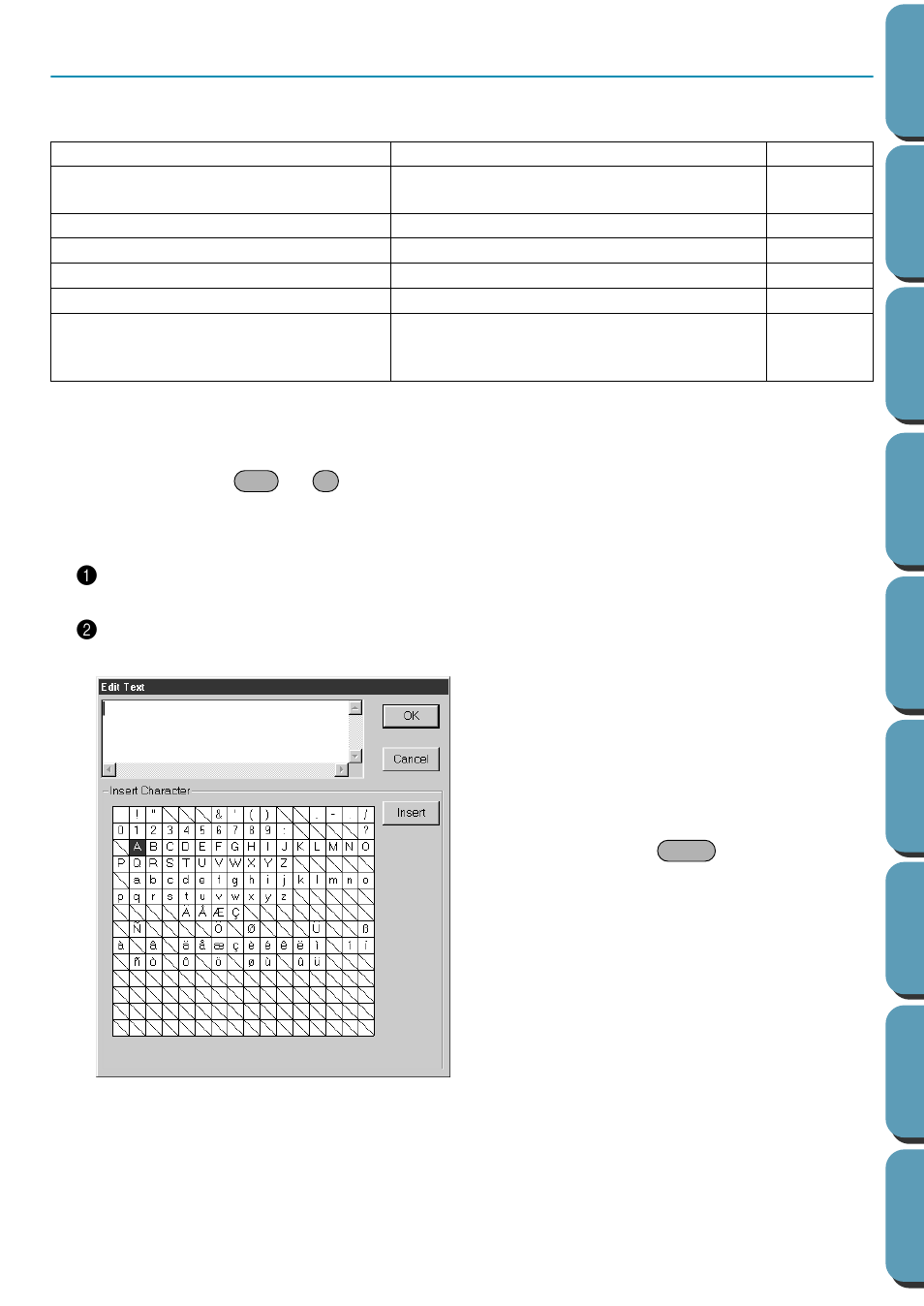 Text menu, Edit text letters | Brother PE-DESIGN Ver.432 User Manual | Page 161 / 224