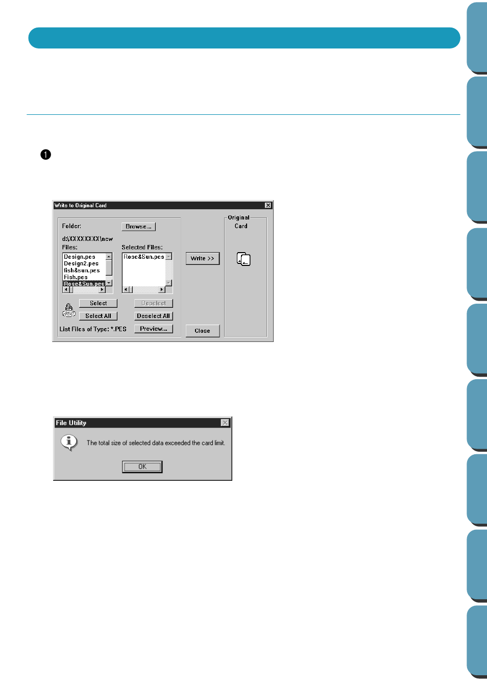 Writing to an original card, Operation | Brother PE-DESIGN Ver.432 User Manual | Page 193 / 224