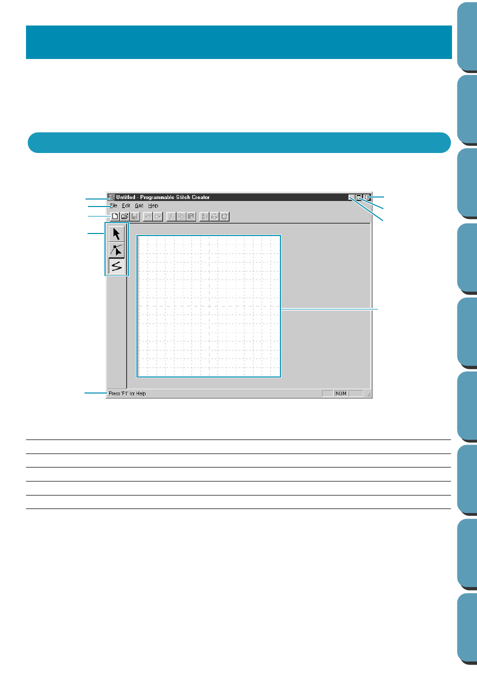 Programmable stitch creator, The screen, Programmable | Stich creator | Brother PE-DESIGN Ver.432 User Manual | Page 200 / 224