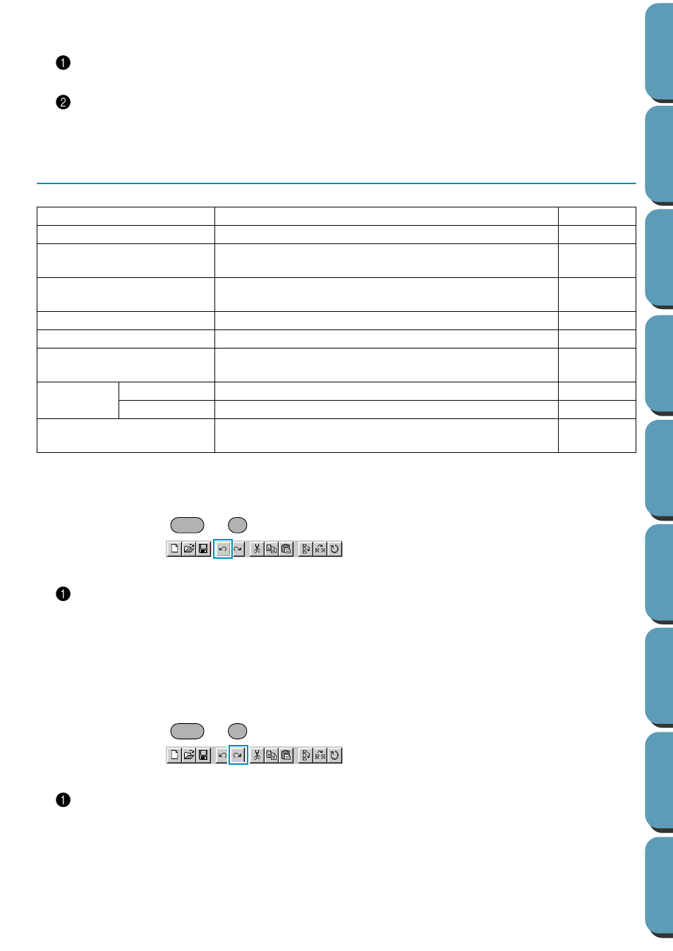 Edit menu, Undo, Redo | Undo • redo | Brother PE-DESIGN Ver.432 User Manual | Page 207 / 224