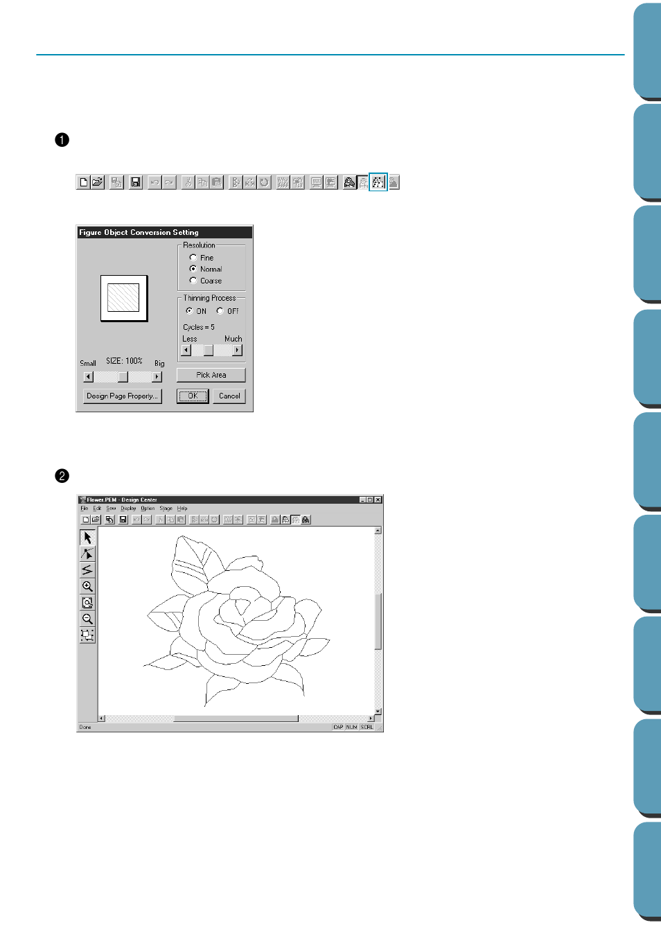 Step 5 converting to figure handle image, Converting to figure handle image, Step 5 | Brother PE-DESIGN Ver.432 User Manual | Page 24 / 224