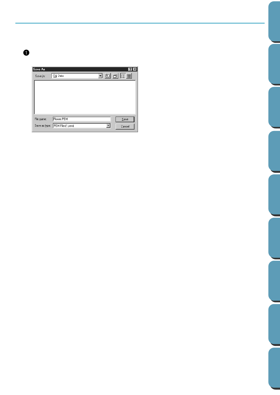 Step 9 saving the file, Saving the file, Step 9 | Brother PE-DESIGN Ver.432 User Manual | Page 30 / 224