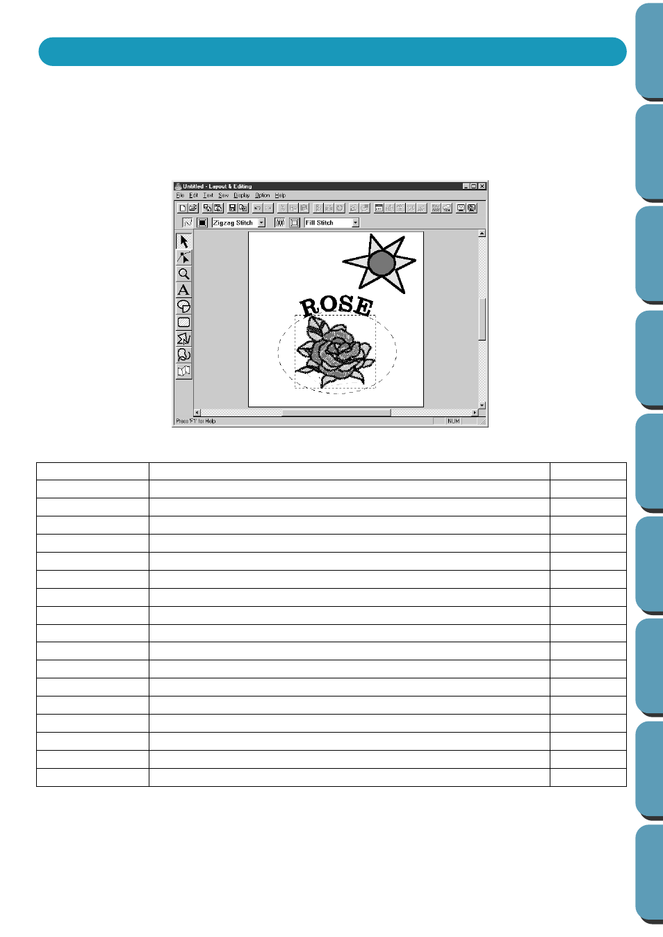 Using layout & editing | Brother PE-DESIGN Ver.432 User Manual | Page 31 / 224