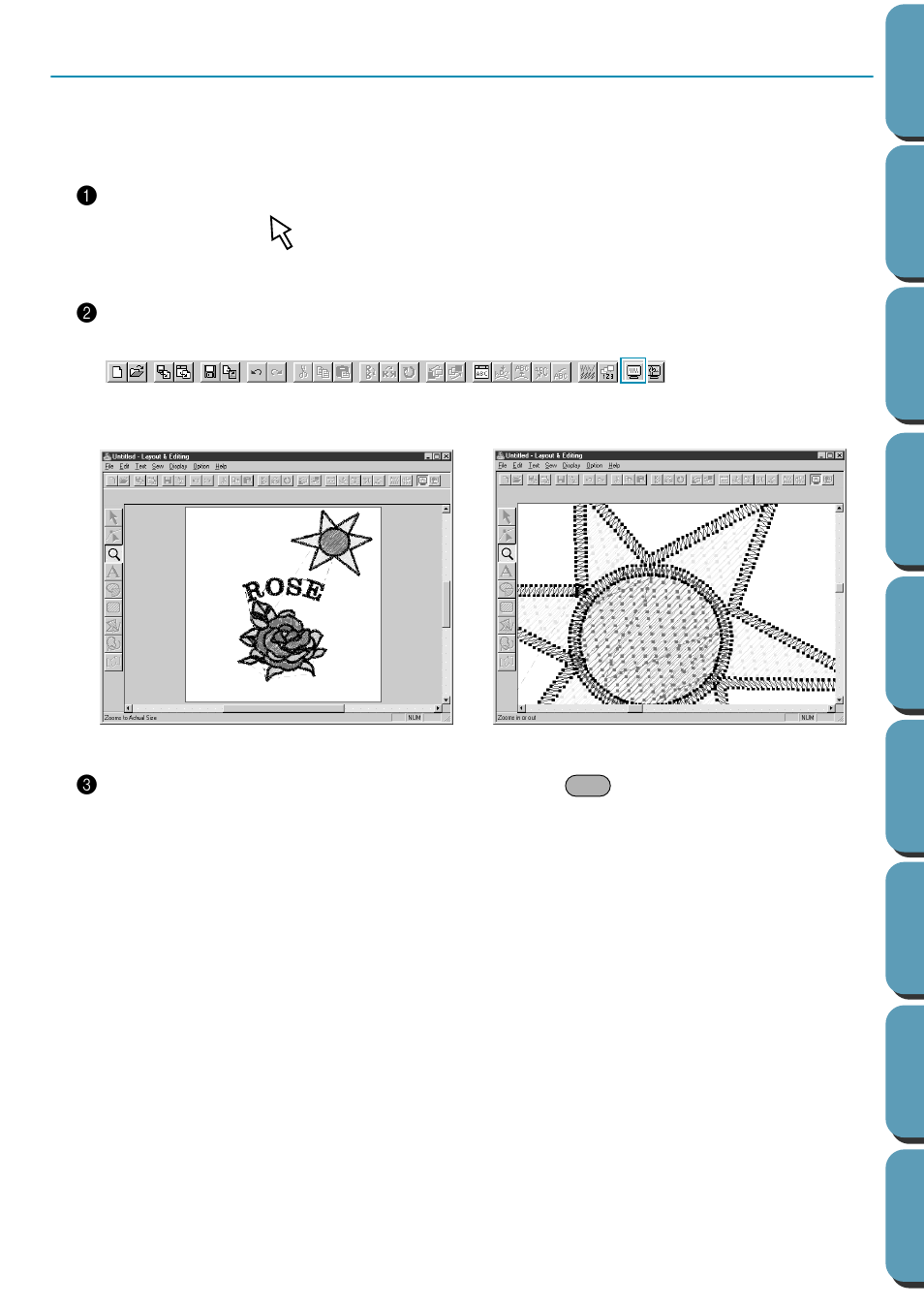 Step 16 previewing the sewing image, Previewing the sewing image, Step 16 | Brother PE-DESIGN Ver.432 User Manual | Page 50 / 224