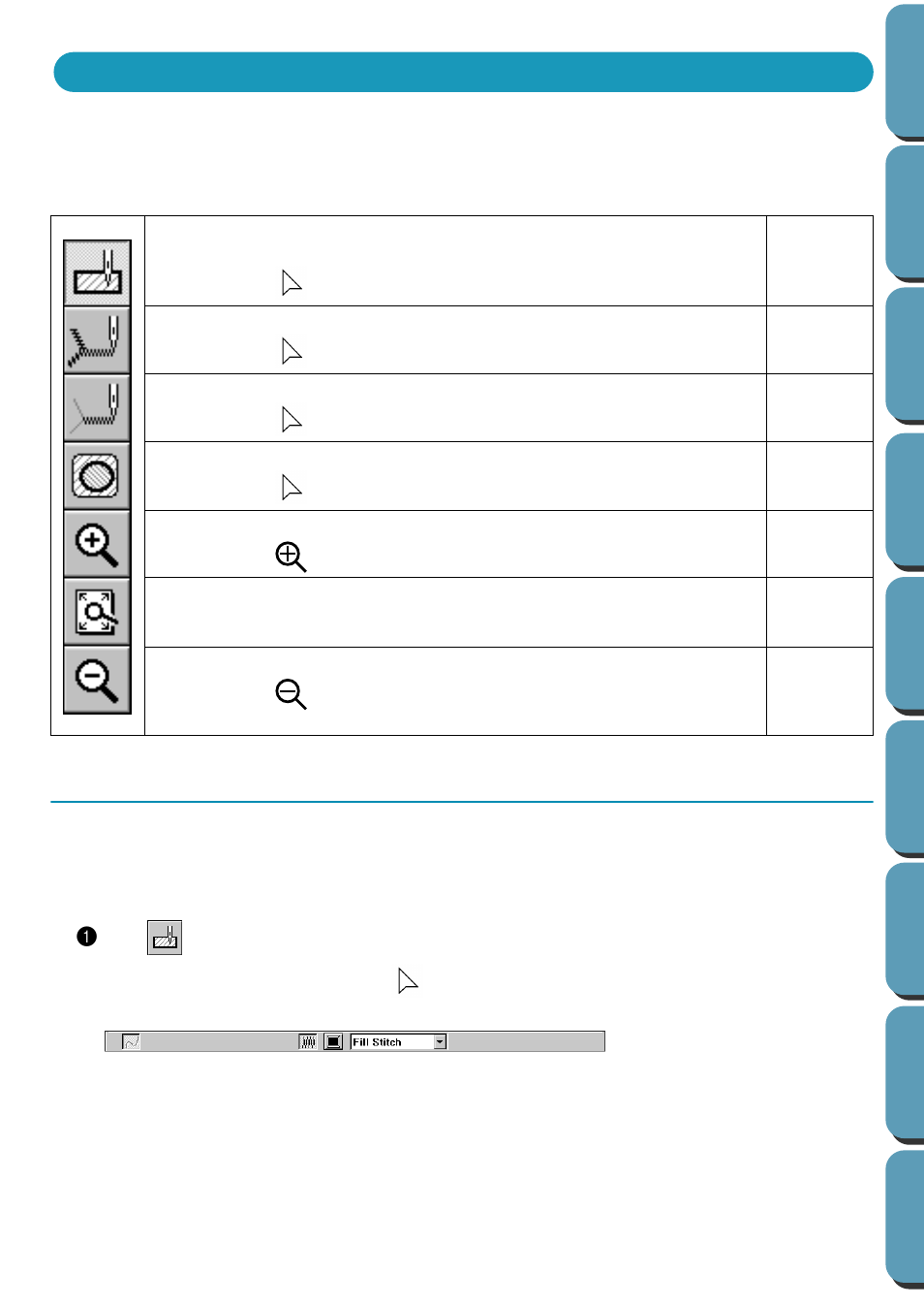 Using the stage 4 tool box, Region setting mode, Applying the sewing attributes to a region | Applying the sewing attributes to a region 1 | Brother PE-DESIGN Ver.432 User Manual | Page 74 / 224