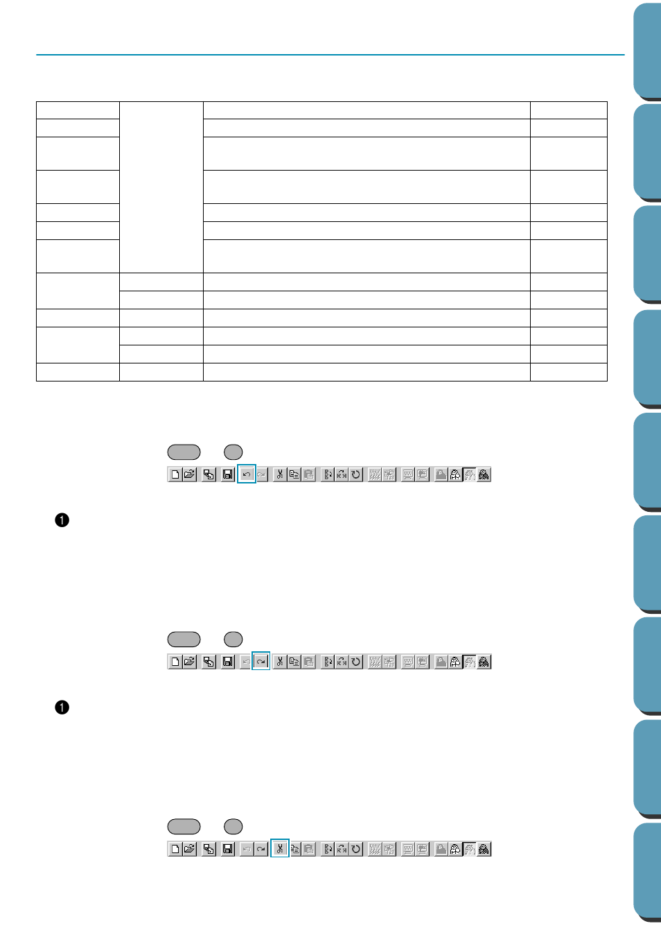 Edit menu, Undo, Redo | Undo • redo • cut | Brother PE-DESIGN Ver.432 User Manual | Page 88 / 224