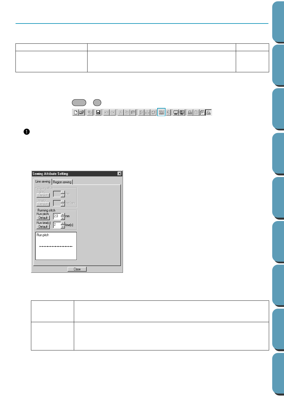 Sew menu, Sewing attributes | Brother PE-DESIGN Ver.432 User Manual | Page 94 / 224