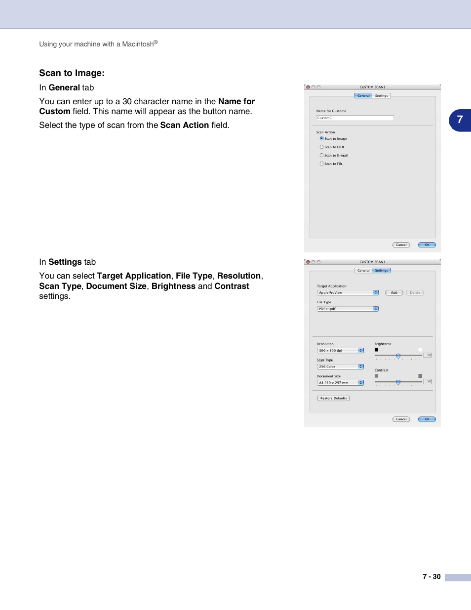 Scan to image | Brother MFC-7820N User Manual | Page 107 / 115