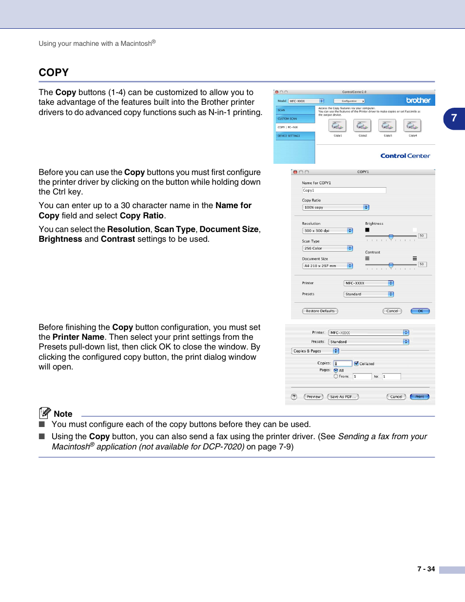 Copy, Copy -34, 7copy | Brother MFC-7820N User Manual | Page 111 / 115