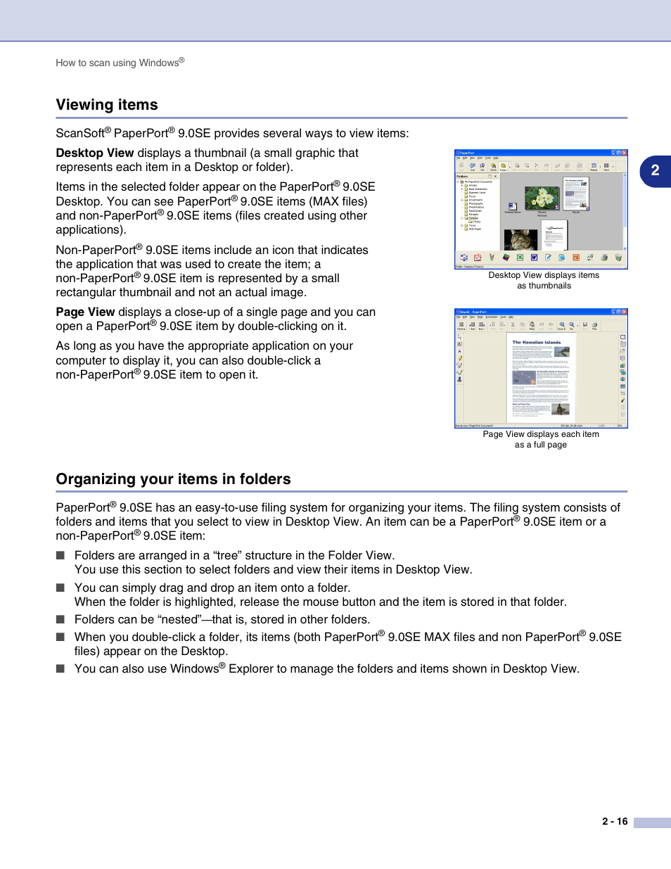 Viewing items, Organizing your items in folders, 2viewing items | Brother MFC-7820N User Manual | Page 41 / 115