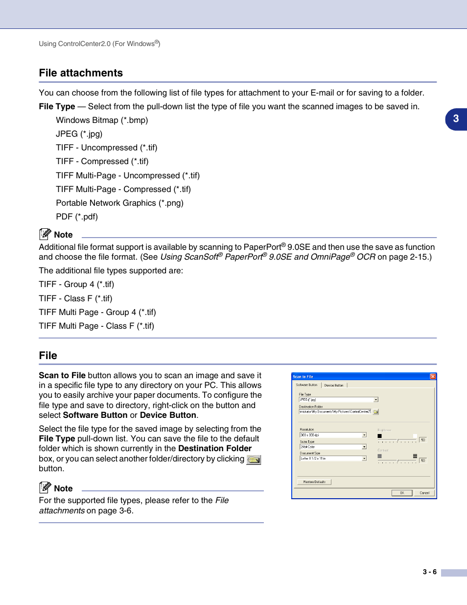 File attachments, File, File attachments -6 file -6 | 3file attachments | Brother MFC-7820N User Manual | Page 49 / 115