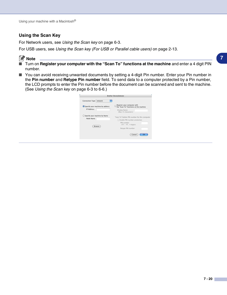 Using the scan key | Brother MFC-7820N User Manual | Page 97 / 115