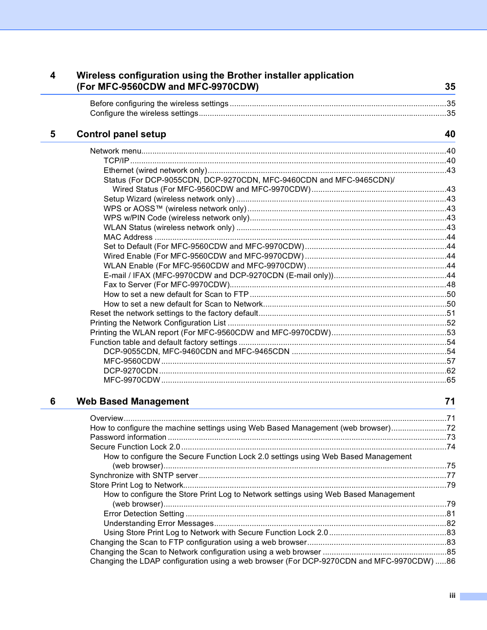 Brother MFC 9970CDW User Manual | Page 4 / 163