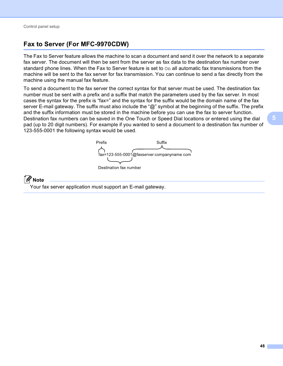 Fax to server (for mfc-9970cdw) | Brother MFC 9970CDW User Manual | Page 53 / 163