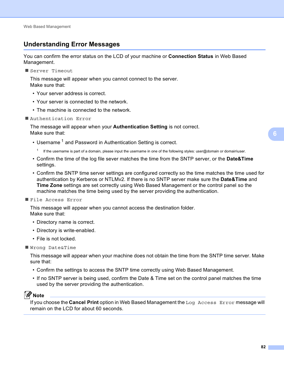 Understanding error messages, 6understanding error messages | Brother MFC 9970CDW User Manual | Page 87 / 163