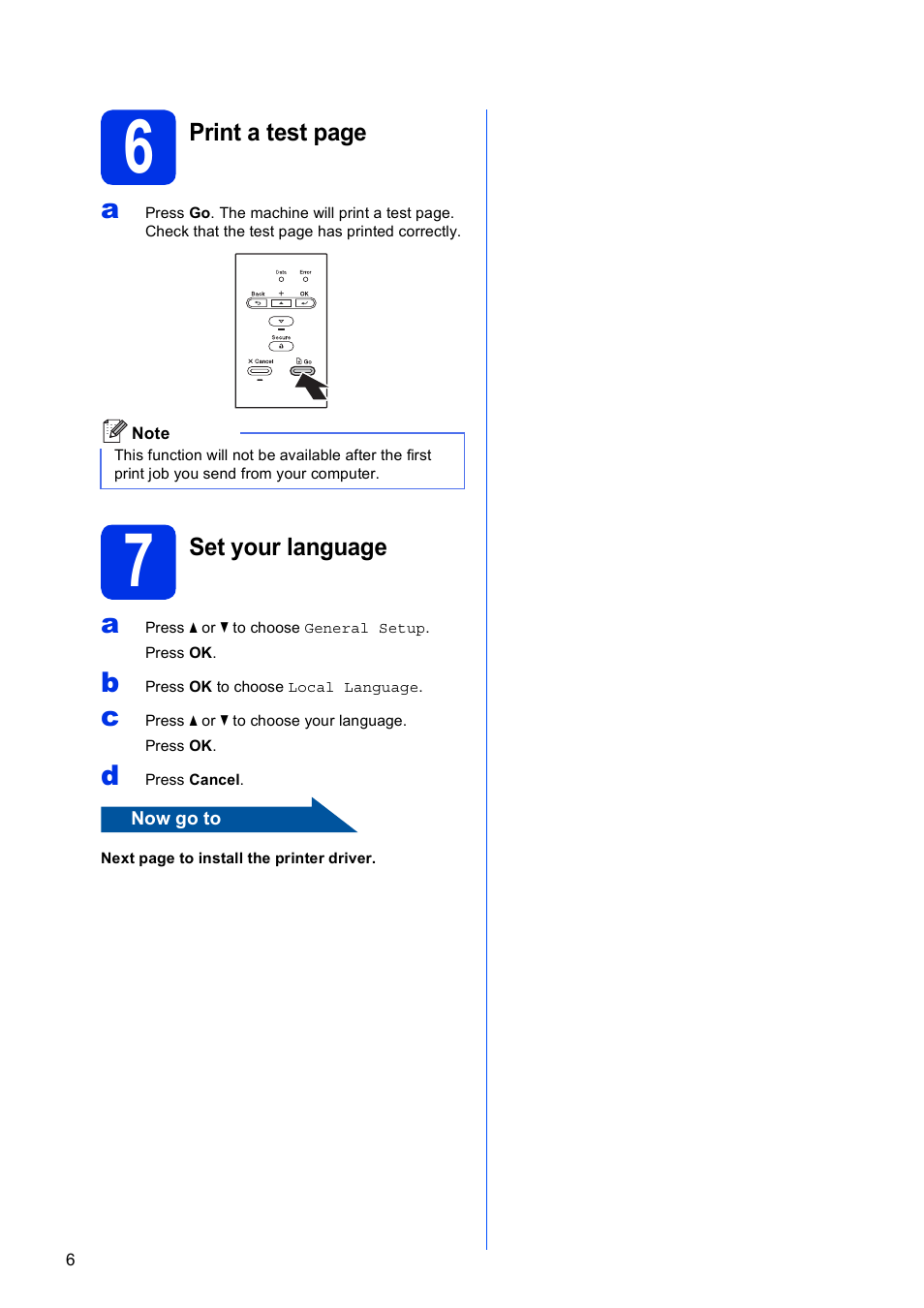 7 set your language | Brother HL-6180DW User Manual | Page 6 / 34