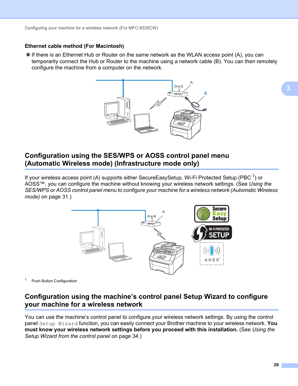 For a wireless network | Brother MFC-9320CW User Manual | Page 40 / 203