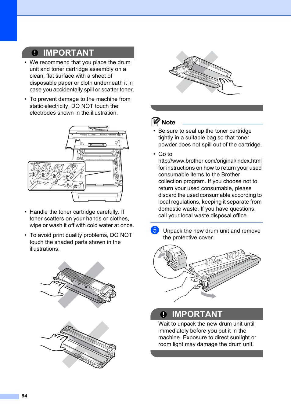 Important | Brother MFC-9010CN User Manual | Page 106 / 148