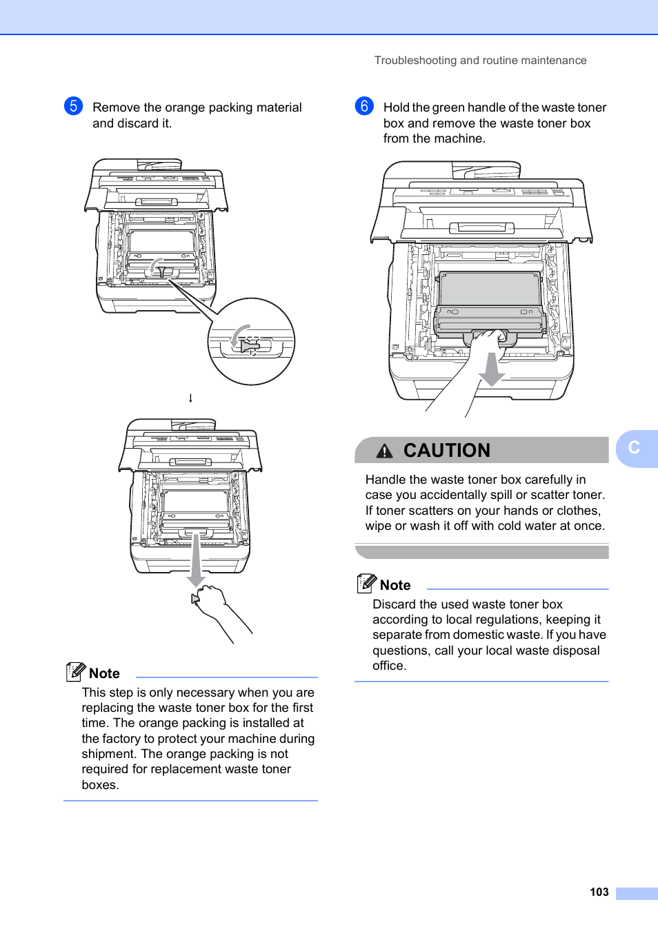 Caution | Brother MFC-9010CN User Manual | Page 115 / 148