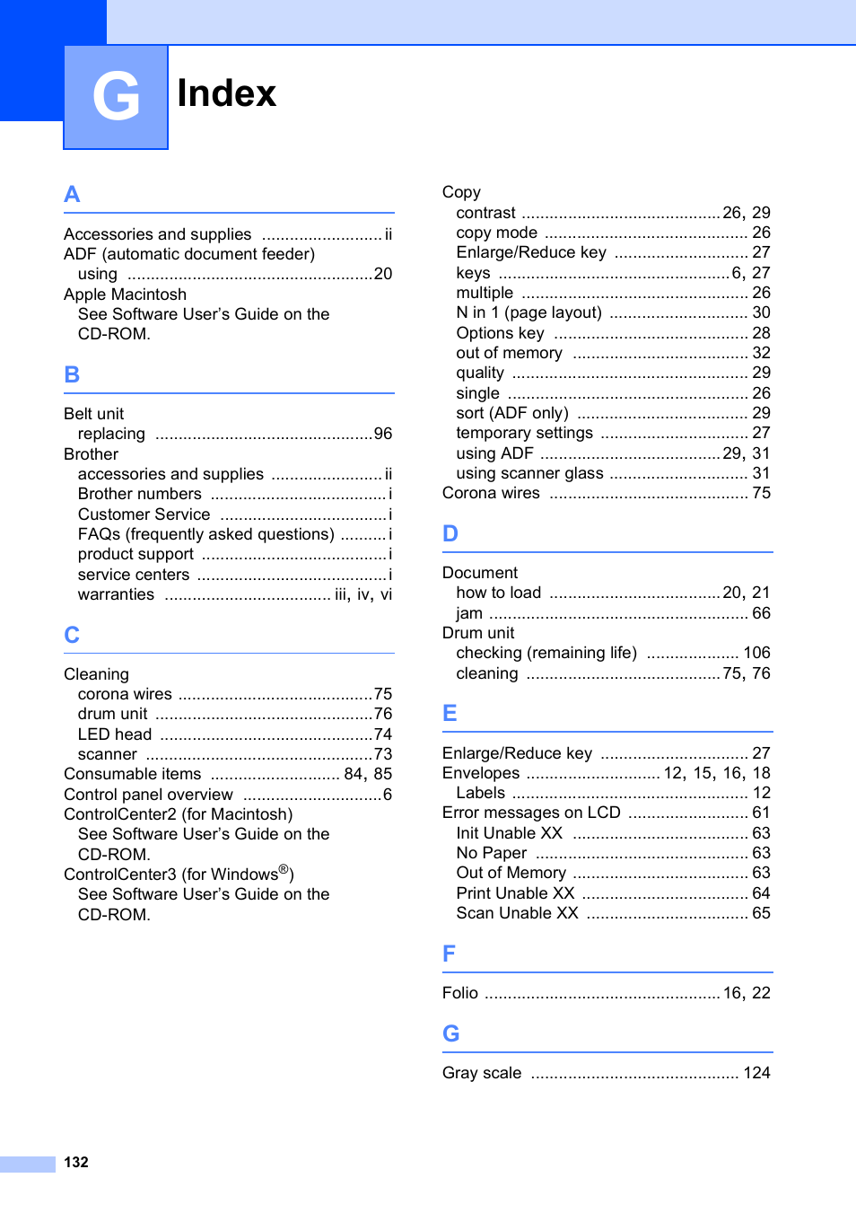 Index | Brother MFC-9010CN User Manual | Page 144 / 148