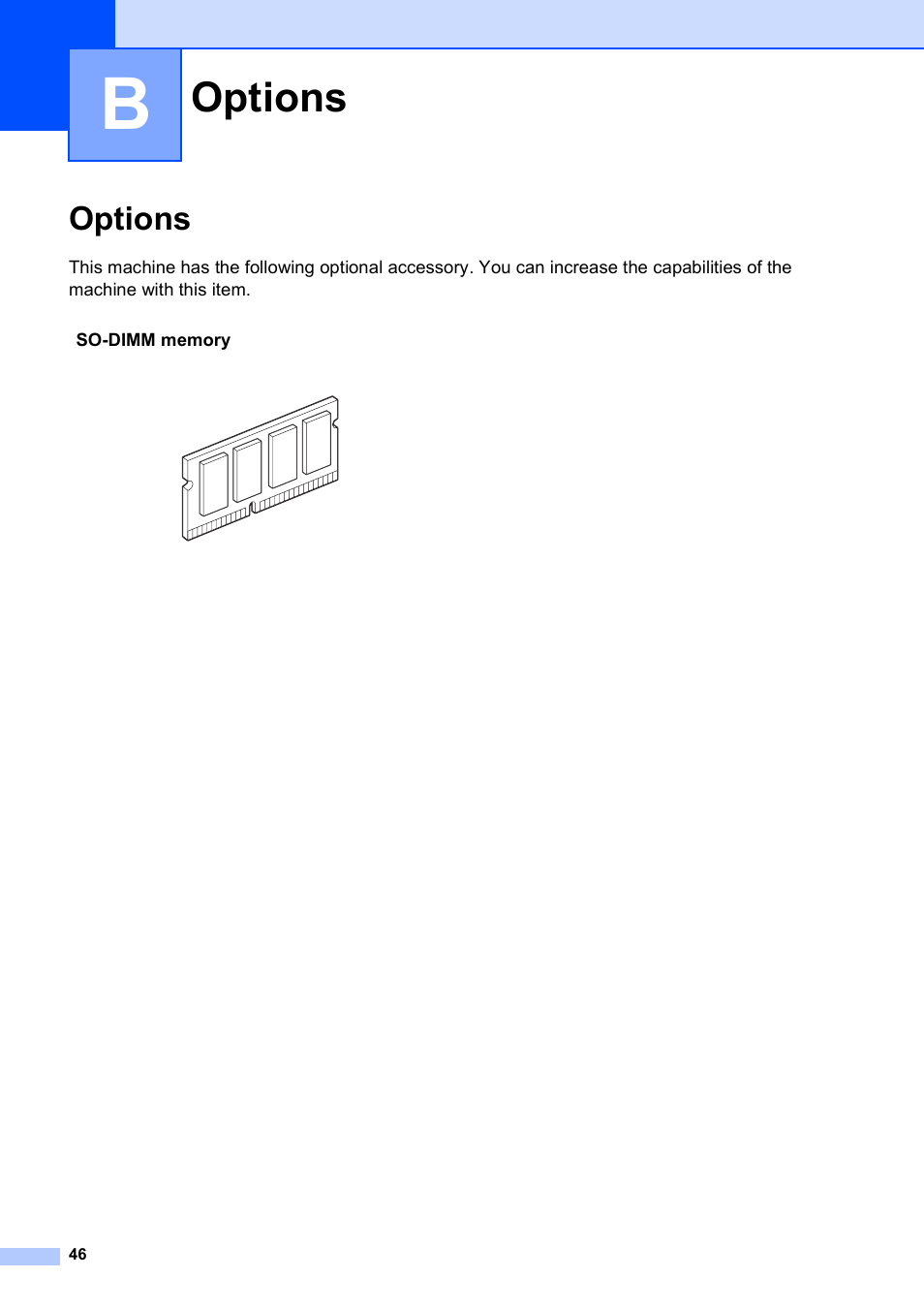 B options, Options | Brother MFC-9010CN User Manual | Page 58 / 148