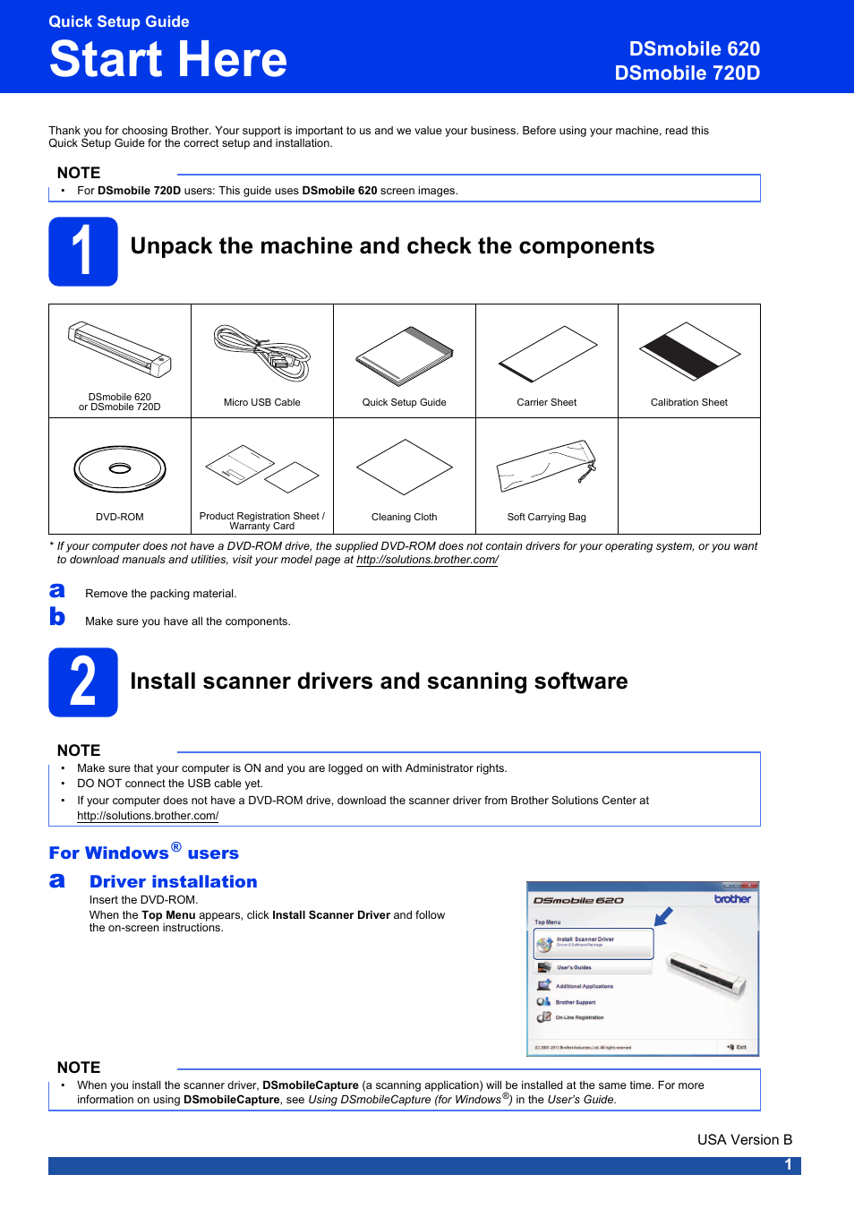 Brother DS-620 User Manual | 5 pages