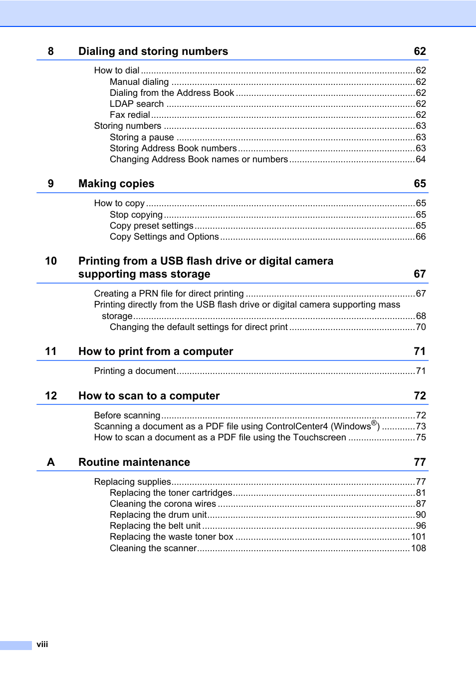 Brother MFC-L8600CDW User Manual | Page 10 / 243