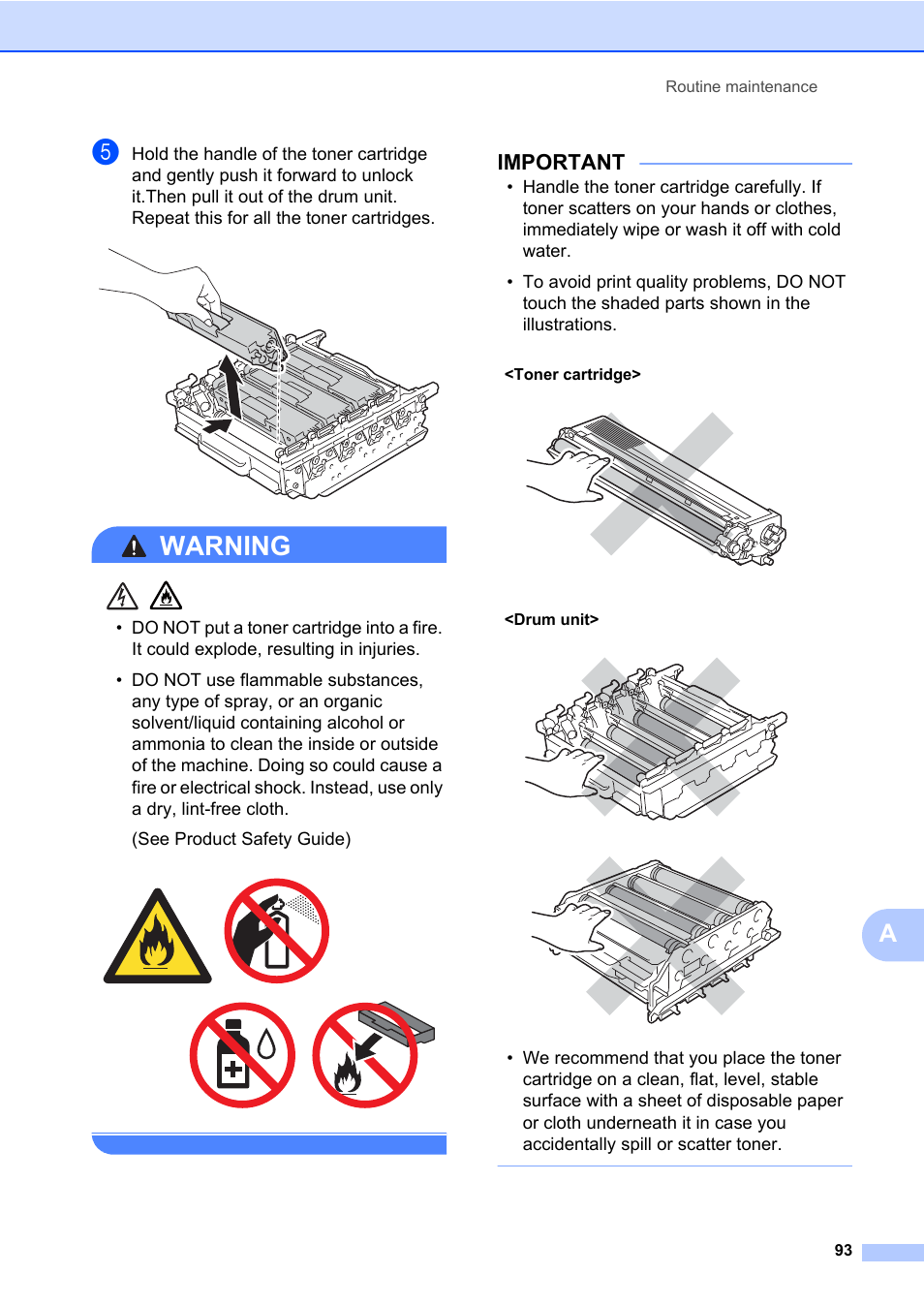 Warning, Important | Brother MFC-L8600CDW User Manual | Page 105 / 243